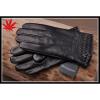 Cutomized leather gloves for men with weaving on the cuff