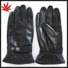 Mens leather dress gloves with button and leather belt can be print company lgo