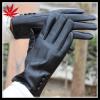 High fashion ladies black leather gloves with buttons