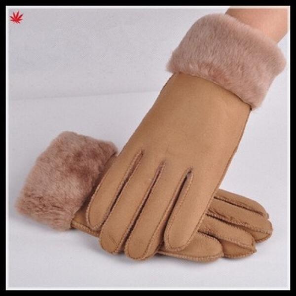 women warm winter dressing genuine leather glove double face leather glove #1 image