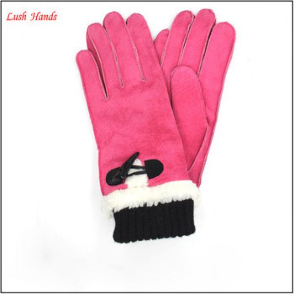 The new style knit cuff gloves keeping warm in winter daily leather gloves #1 image