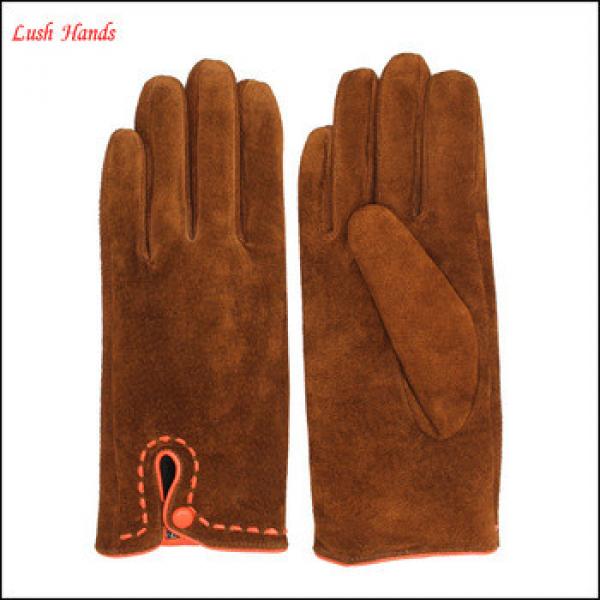 Women customized color pigsuede leather gloves with very cheap price #1 image