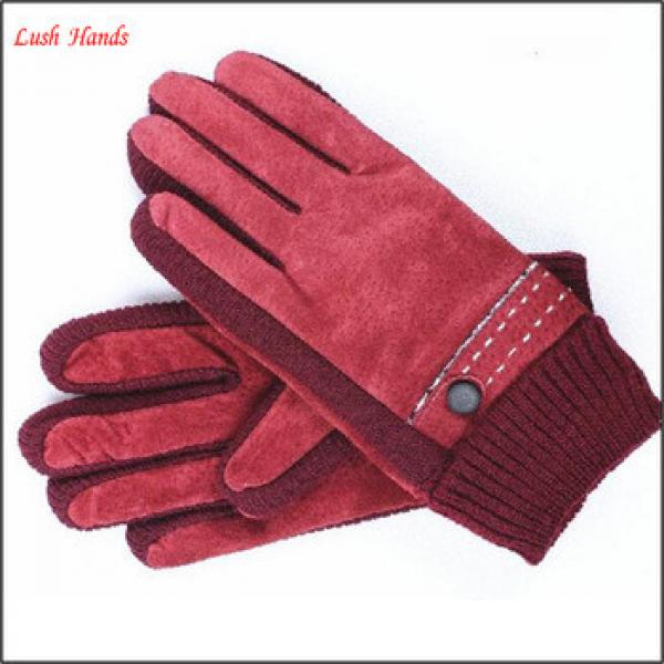 Women&#39;s Touchscreen Pigsuede Gloves with cuff Detail #1 image