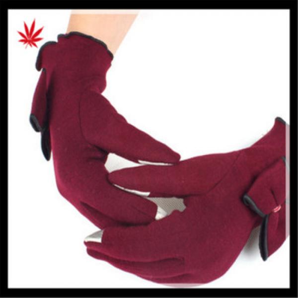 Lady&#39;s premium popular suede gloves decorated with bow #1 image