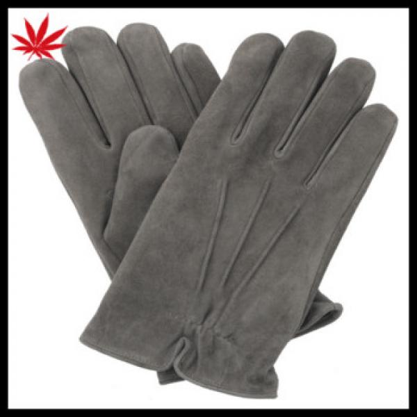 Mens suede leather gloves with three linings basic style #1 image