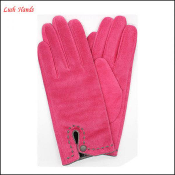 Winter classic warm gloves lining polyesther pink sheep suede glove #1 image