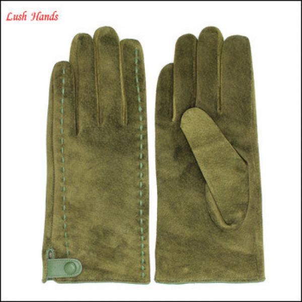 Women&#39;s sheepsuede gloves lined 3/7Wool #1 image