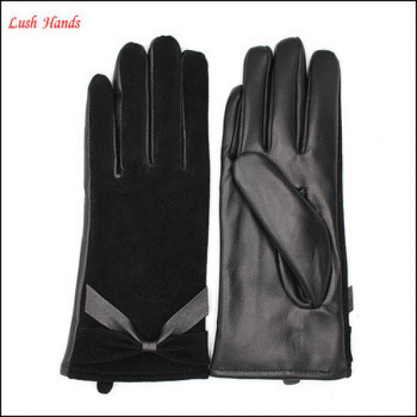 winter wholesale fashion dress sheepsuede and leather women&#39;s glove #1 image