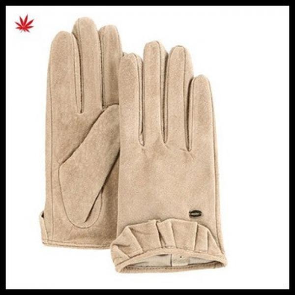 cheap leather glove short style with high quality suede leather glove for women #1 image