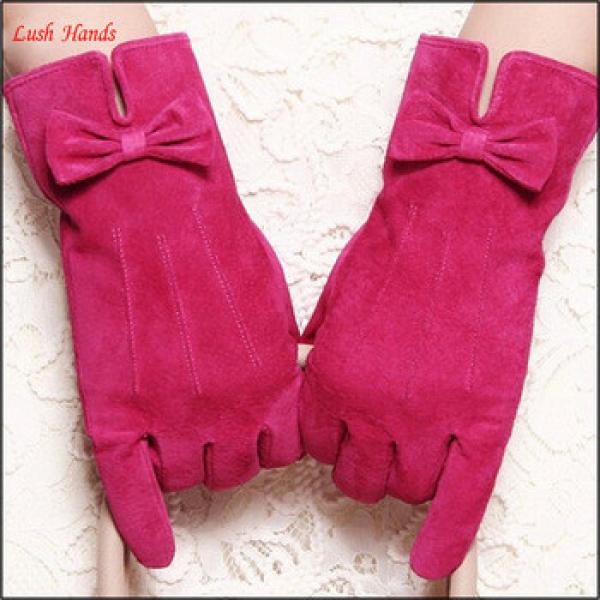 Leather gloves women cheap suede pink leather glove in Eupore #1 image