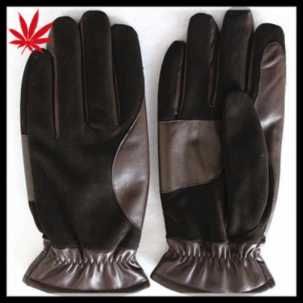 Stylish Black suede and brown leather gloves men #1 image