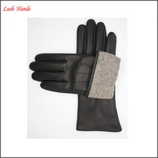Ladies buckskin leather gloves with wool lining #1 image
