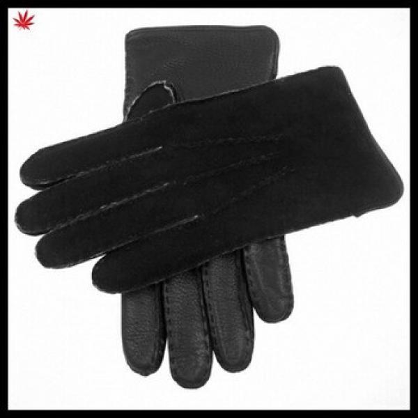 mens simple style high quality suede back leather palm leather glove #1 image