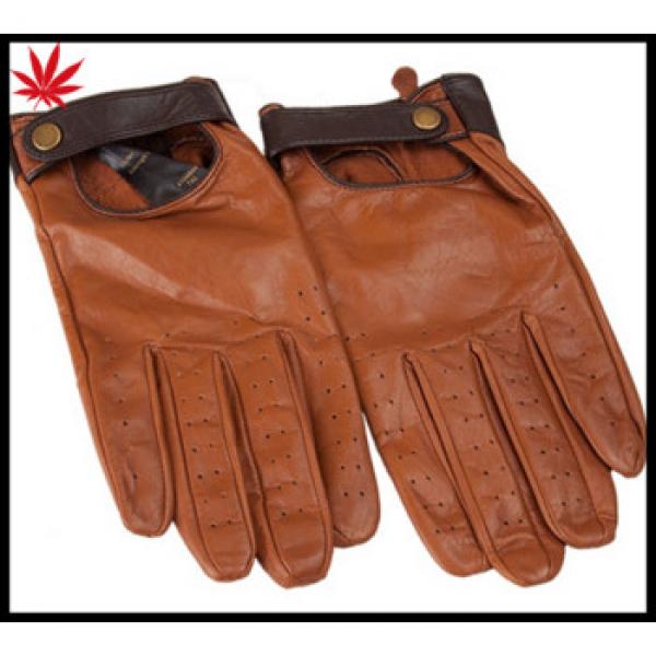 New style men&#39;s driving two tone leather gloves with buckle details #1 image