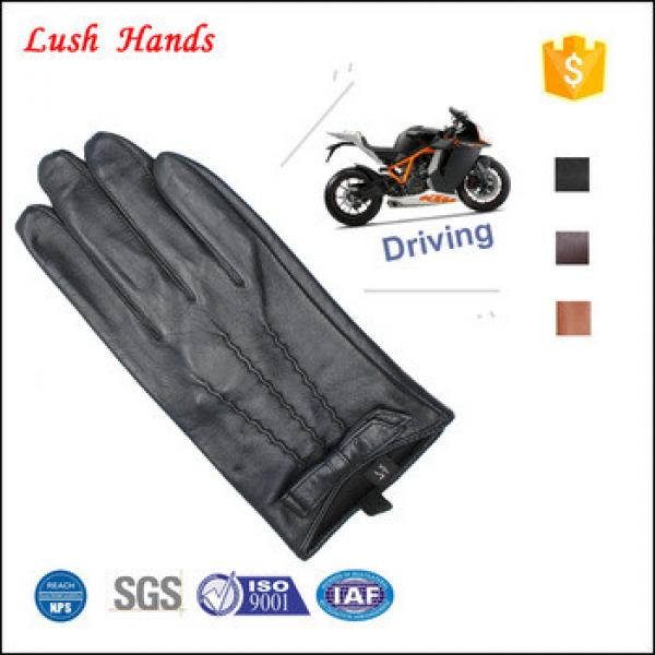 Womens leather car driving gloves for hot sell and the gloves back of hand three back muscle and bowknot adornment #1 image