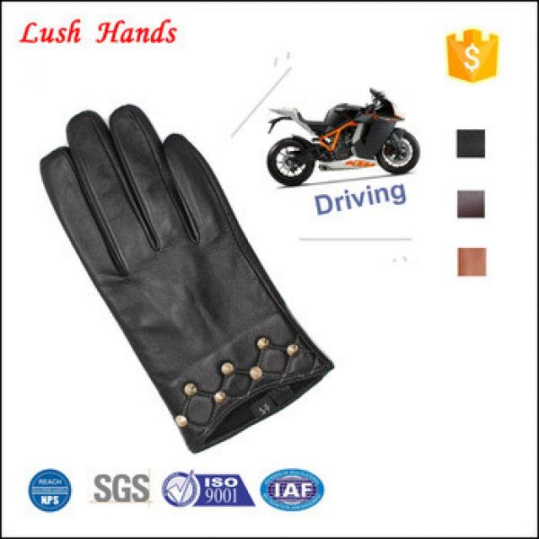 women &#39;s car leather driving gloves with the studs #1 image