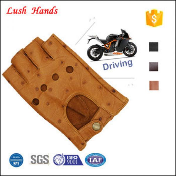 men &#39;s leather driving gloves with Button #1 image