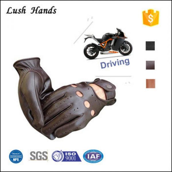 2016 men&#39;s fashion drving brown sheepskin leather gloves with breath freely holes #1 image