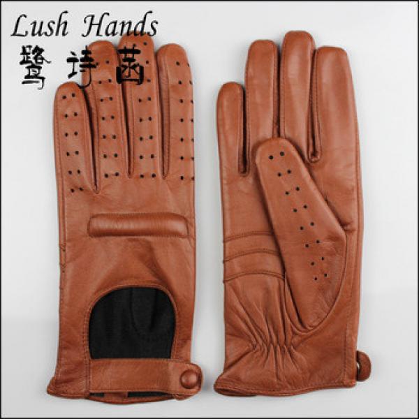 New 2016 fashion men brown wholesale leather belt driver leather gloves with pores #1 image