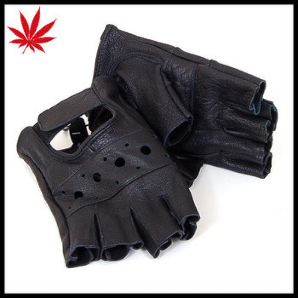 Fingerless Work Out Gloves Durable Leather Mens Womens Unisex For Driving, Bike #1 image