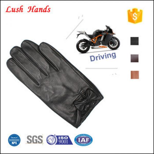 New Womens Leather Winter Dress Driving Gloves BROWN With Decorative Buttons #1 image