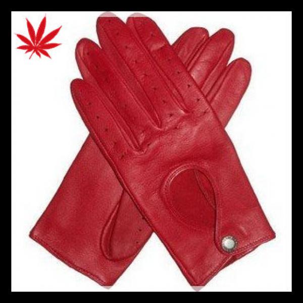 Women red diving leather gloves for sport #1 image