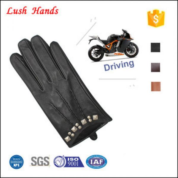 2017 ladies black driving leather gloves with manufactory price #1 image