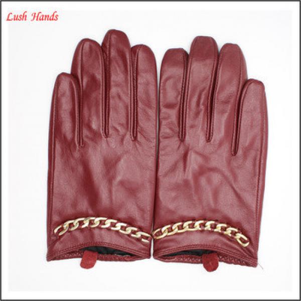 New Womens Ladies Lined Soft Genuine Leather Winter Driving Dress RED Gloves #1 image