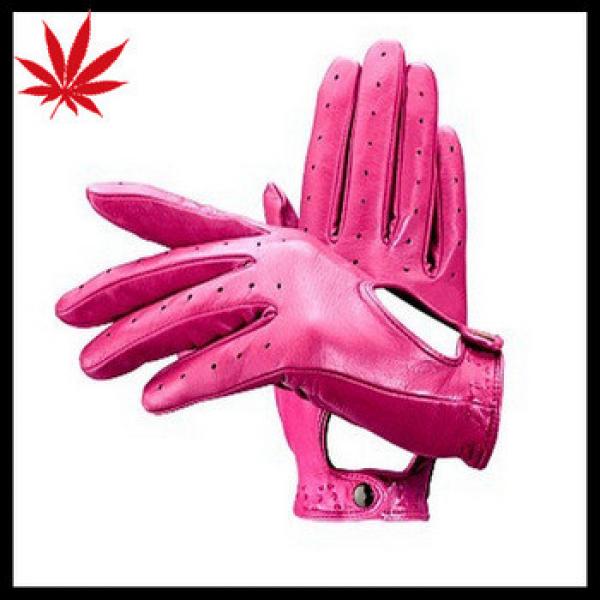 gilrs dress pink driving leather glove in China for car #1 image
