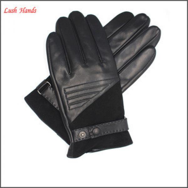 Men&#39;s suede leather gloves and with Belt and buttons details #1 image