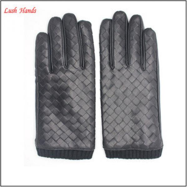 2016 Hot sell male business warm winter sheepskin leather gloves black #1 image
