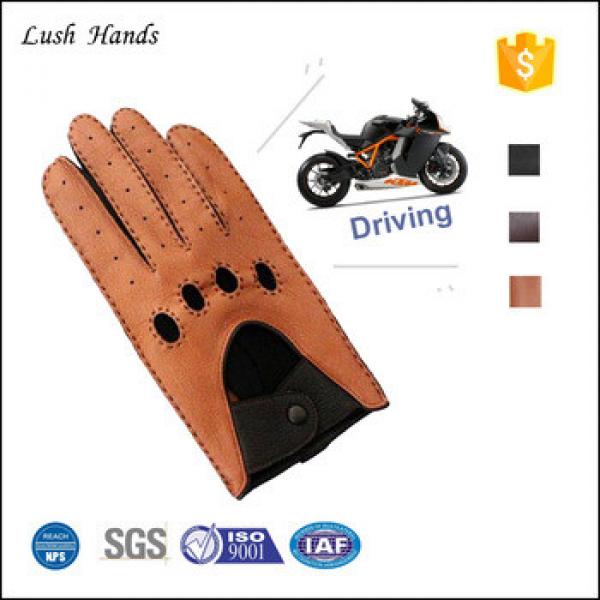 Tan/brown handseam goat nappa leather gloves mens driving leather gloves #1 image