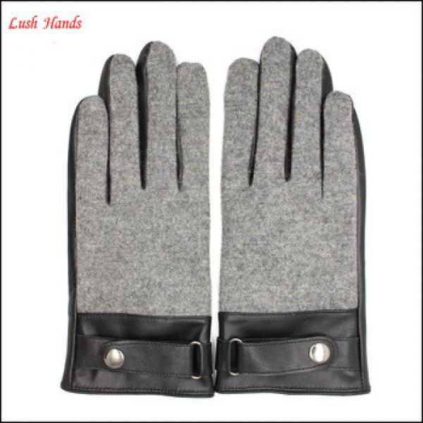 women&#39;s fashion touch screen leather gloves and woolen gloves #1 image