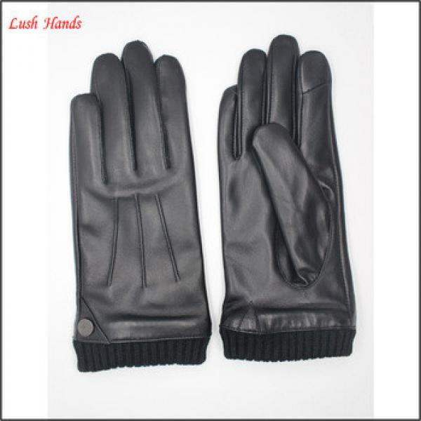 hot sale ladies leather gloves and two tone lining with Index finger touch screen function #1 image