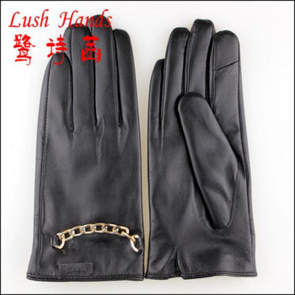 ladies touch screen leather gloves with The chain accessories #1 image