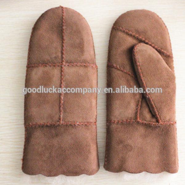 Women mitten double face fur leather gloves factory #1 image