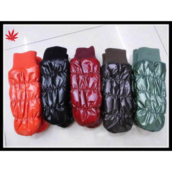 women corlor cheap feather cloth mittens hand gloves #1 image
