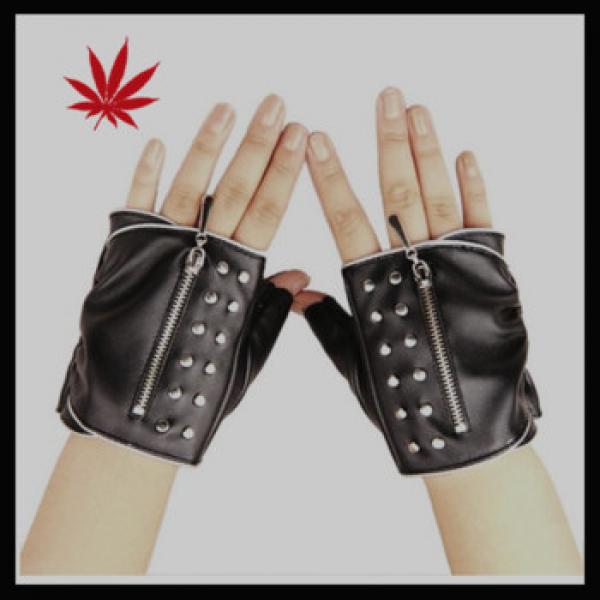ladies fingerless leather hand gloves sexy driving leather gloves #1 image