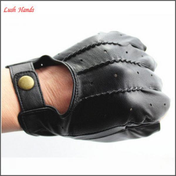 Goatskin half finger driving leather gloves fingerless leather gloves #1 image