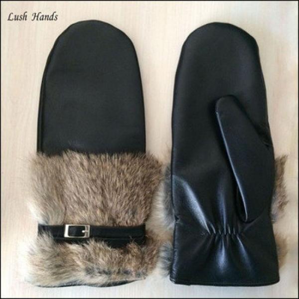 the mitten for fashion women wearing winter genuine leather #1 image