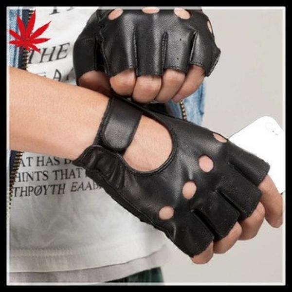 mens fashion leather fingerless gloves driving leather gloves #1 image