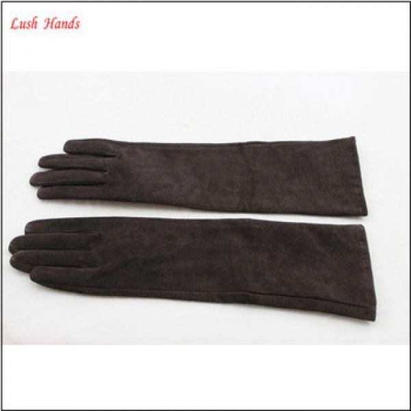 2016 new style wholesale ladies long suede leather gloves #1 image