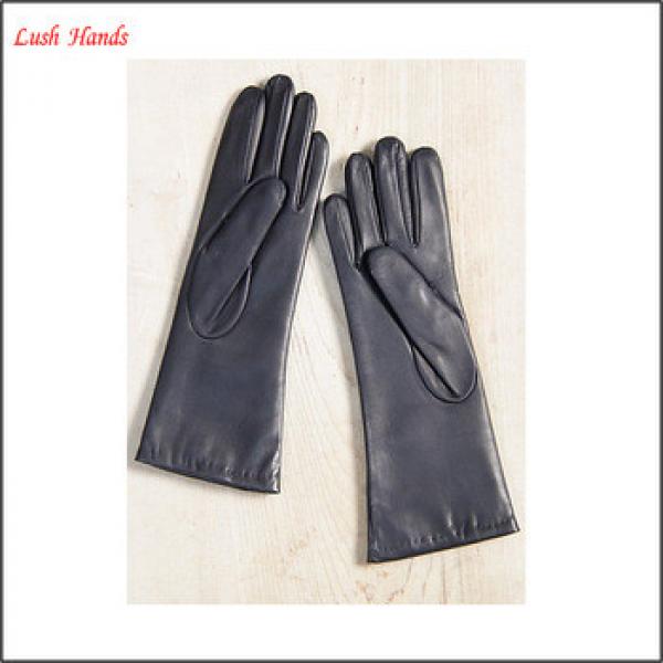 Women&#39;s fashion style cashmere lining black long leather gloves #1 image