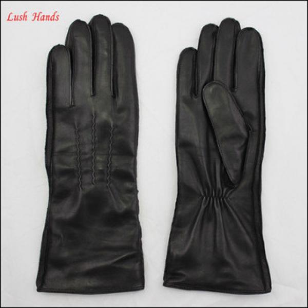 2016 high quality ladies long leather gloves lining wool #1 image