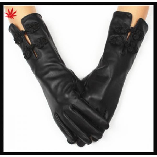 Women Laced Extreme Long Leather Gloves #1 image