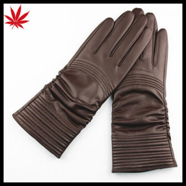 2016 new style wholesale ladies long Leather warm long Gloves #1 image