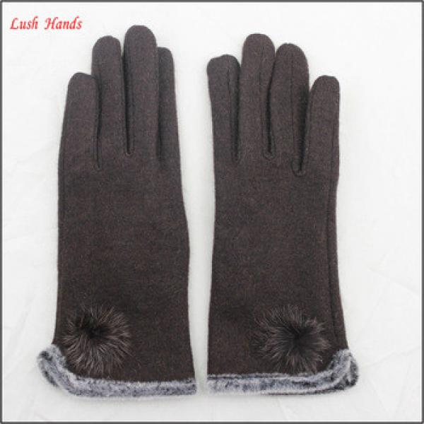 women top brown woolen hand gloves spring thin hand gloves #1 image