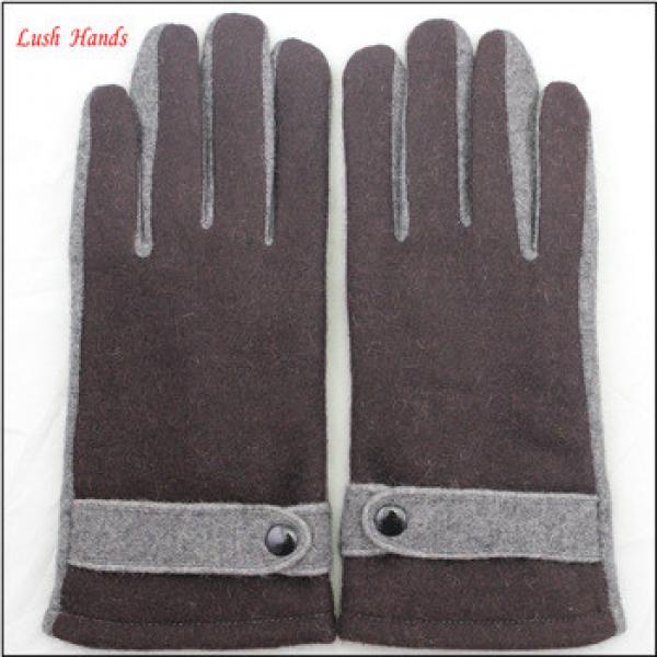 men simple brown woolen hand gloves men with belt #1 image