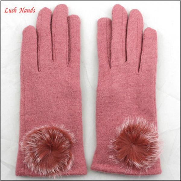 fashion women pink woolen hand gloves #1 image