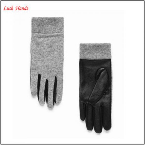 women beautiful cheap micro woolen leather hand gloves #1 image